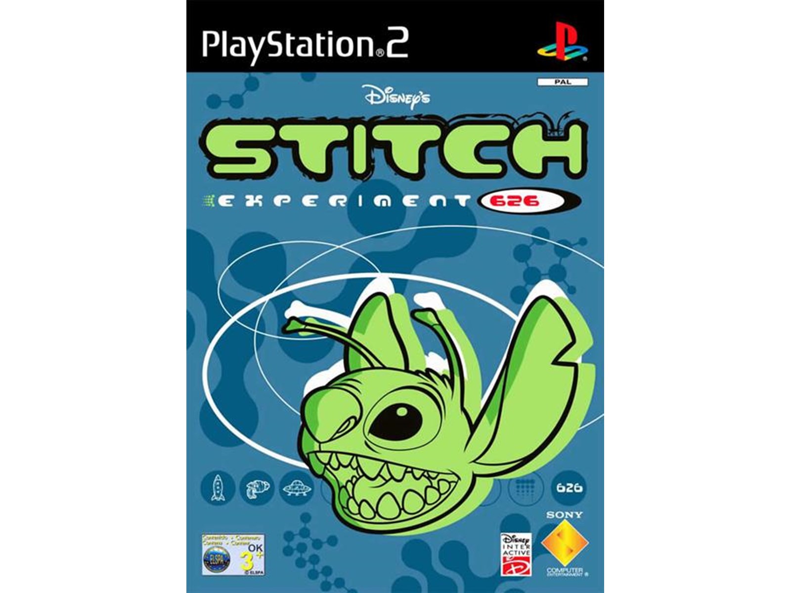 Stitch Experiment 626 Play 2 Com Capa E Pôster Ps2