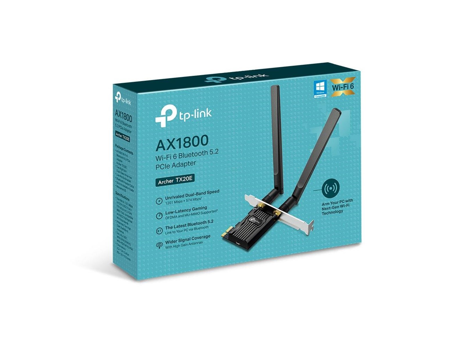 Tx20e TP-Link Archer TX20E AX1800 Wi-Fi 6 Bluetooth 5.2 PCIe Adapter
