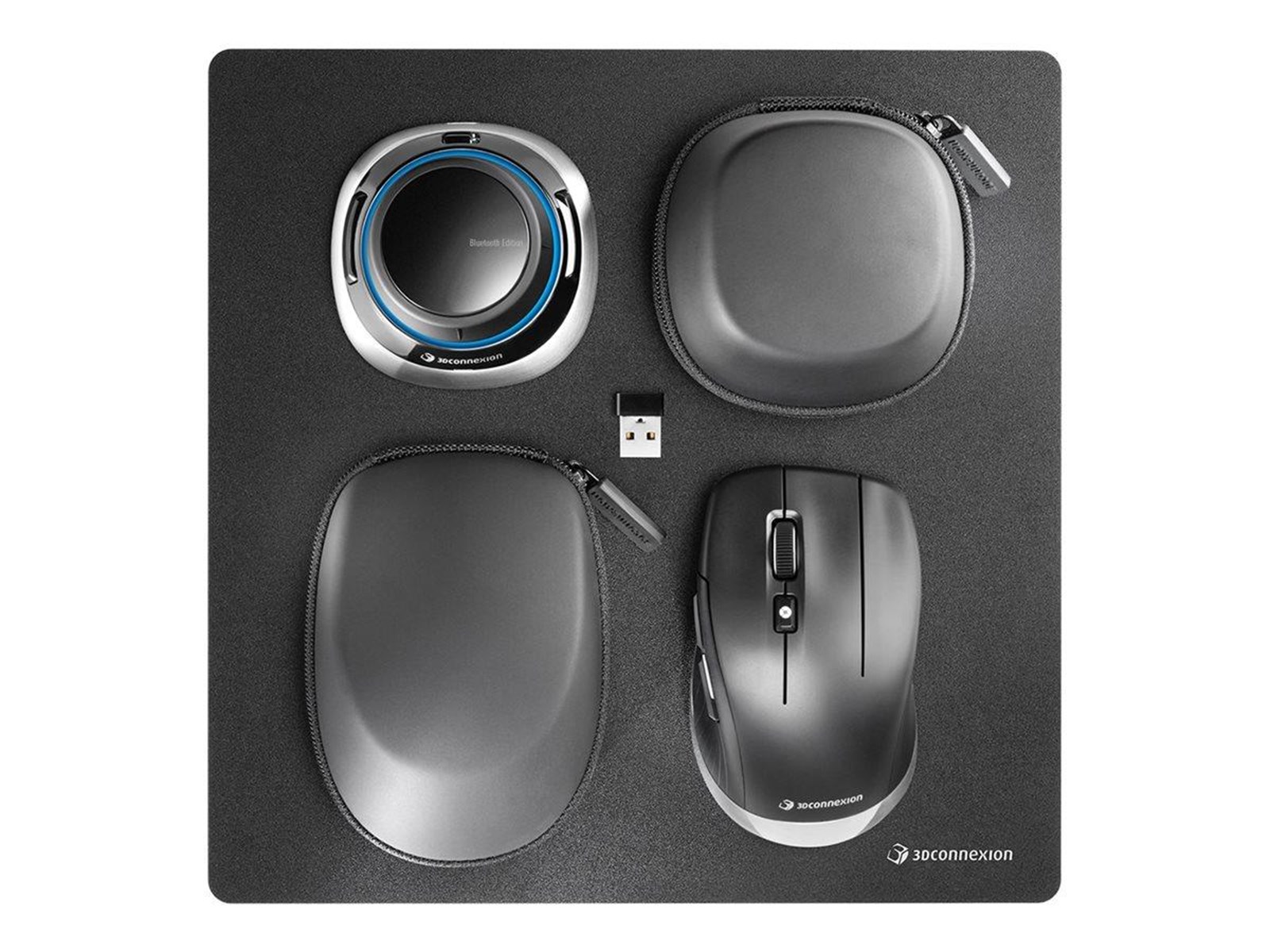 3Dconnexion SpaceMouse Wireless Kit 2 - 3D-mus - 2 knappar - Svart