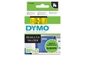 Papper, Fotopapper & Etiketter - DYMO D1 tejp, 24 mm x 7 m kassett, svart på gul - 53718