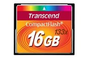 Flashram & USB Flash Drives - Transcend Compact Flash 133x - 50MB/s - 16GB - TS16GCF133