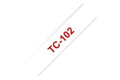 Papper, Fotopapper & Etiketter - Brother TC-tape / 12mm / Rød tekst / K - TC102