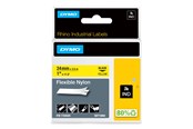 Papper, Fotopapper & Etiketter - DYMO Dymo Rhino Flexibel nylon, 24 mm x 3,5 m - svart på gul - S0773850