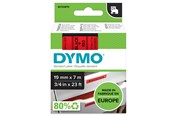Papper, Fotopapper & Etiketter - DYMO D1 tejp, 19 mm x 7 mkassett, svart på röd - 45807