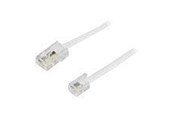 Nätverkskabel - Deltaco 8P4C (RJ45) till 6P4C (RJ11) 1,0 m - Vit - 1m - DEL-1701