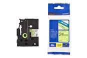 Papper, Fotopapper & Etiketter - Brother TZEC51 Black on Yellow Roll (2.4cm x 5m) - TZEC51