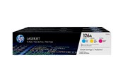 Skrivartillbehör-bläck-toner - HP 126A / CF341A - 3-Pack Toner (Yellow Magenta Cyan) - Tonerkassett Blå - CF341A