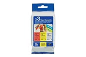 Papper, Fotopapper & Etiketter - Brother TZe 31M3 - 3-Pack 1x black on red 1x black on white and 1x black on yellow laminated tape (12mm x 8m) - TZE31M3