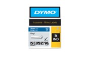 Papper, Fotopapper & Etiketter - DYMO Rhino industri vinyl tejp, 19 mm x 5.5 m kassett, vit på blå, självhäftande - 1805417