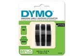 Papper, Fotopapper & Etiketter - DYMO -tejp för etikettprägling | Rullar på 9 mm × 3 m | Vit utskrift på svart | Självhäftande | 3 st. - S0847730