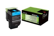 Skrivartillbehör-bläck-toner - Lexmark toner cartridge - Cyan - Tonerkassett Blå - 80C2XCE