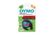 Papper, Fotopapper & Etiketter - DYMO LetraTag-plastetiketter | Rulle på 12 mm × 4 m | Svart text på röda etiketter - S0721630