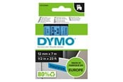 Papper, Fotopapper & Etiketter - DYMO D1 tejp, 12 mm x 7 m kassett, svart på blå - S0720560