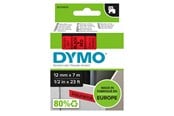 Papper, Fotopapper & Etiketter - DYMO D1-originaletiketter | Svart text på röd tejp | 12 mm × 7 m - S0720570