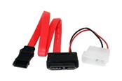 SATA kabel - StarTech.com Slimline SATA Female to SATA with LP4 Po - SLSATAF36