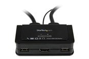 KVM switch - StarTech.com 2 Port USB HDMI Cable KVM Switch w/ Audi - SV211HDUA