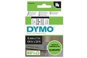 Papper, Fotopapper & Etiketter - DYMO D1 tejp, 6 mm x 7 m kassett, svart på klar - S0720770