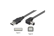 USB-kabel - Pro USB-A <-> USB-B 2.0 - 90° - 2m - Svart - 4040849508561