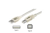 USB-kabel - Pro USB-A <-> USB-B 2.0 - 1.8m - Genomskinlig - 4040849689727