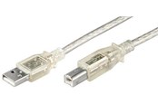 USB-kabel - Pro USB-A <-> USB-B 2.0 - 3m - Genomskinlig - 4040849689734
