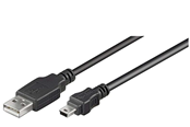 USB-kabel - Pro USB-A <-> USB Mini-B (5-pin) - 3m - Svart - 4040849507687