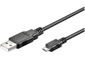 USB-kabel - Pro USB-A <-> USB Micro-B - 1.8m - Svart - 4040849931819