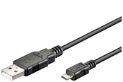 USB-kabel - Pro USB-A <-> USB Micro-B - 3m - Svart - 4040849939204