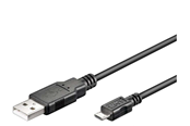USB-kabel - Pro USB-A <-> USB Micro-B - 5m - Svart - 4040849939211