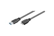 USB-kabel - Pro USB-A <-> USB Micro-B 3.0 - 1.5m - Svart - 4040849950261