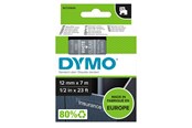 Papper, Fotopapper & Etiketter - DYMO D1-originaletiketter | Vit text på genomskinlig tejp | 12 mm × 7 m - S0720600