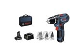 Skruv/Borrmaskine - Bosch Professional GSR 12V-15 i väska + 39-delars tillbehörssats - 0615990G6L