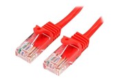 Nätverkskabel - StarTech.com Snagless Cat 5e UTP Patch Cable - patch- Röd - 3m - 45PAT3MRD