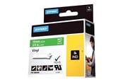 Papper, Fotopapper & Etiketter - DYMO Rhino industri vinyl tejp, 19 mm x 5.5 m kassett, vit på grön, självhäftande - 1805420