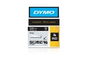 Papper, Fotopapper & Etiketter - DYMO Rhino industri vinyl tejp, 12 mm x 5.5 m kassett, vit på svart, självhäftande - 1805435