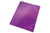 Mappar och Skrivplattor - Leitz 3-klaffmapp WOW A4 kartong Lila - 39820062
