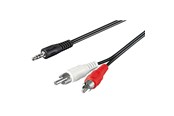 Ljudkabel - Pro MiniJack - 2xRCA - Svart - 0.5m - 4040849517013
