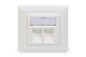 Nätverks tillbehör - DIGITUS Wallplate for Keystone Modules - DN-93801-1