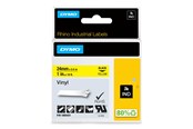 Papper, Fotopapper & Etiketter - DYMO Rhino industri vinyl tejp, 24 mm x 5.5 m kassett, svart på gul, självhäftande - 1805431