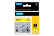 Papper, Fotopapper & Etiketter - DYMO Rhino krympslang, 12 mm x 1.5 m, svart på gul - 18056
