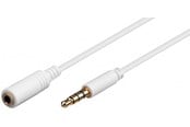 Ljudkabel - Pro MiniJack 3.5mm Ext. 4P - Wh - 0.5m - 4040849623592