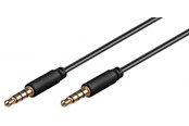 Ljudkabel - Pro MiniJack 3.5mm Slim 4P - Bk - 0.5m - 4040849638244