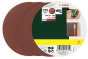 Slipmaskin - Bosch 25-delars excenterslippapperssats, kornstl 80, 120, 240 125 mm - 2607019497