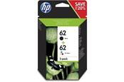 Skrivartillbehör-bläck-toner - HP 62 / N9J71AE 2-Pack (Cyan Magenta Yellow) Pigmwnted Black Ink - N9J71AE