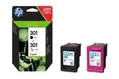 Skrivartillbehör-bläck-toner - HP 301 / N9J72AE 2-Pack Black (Magenta Cyan Yellow) - Bläckpatron Dye-based tricolour - N9J72AE