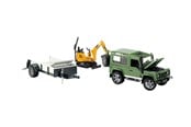 Leksaksbil - Bruder Land Rover + CAT & Man - 02593