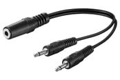 Ljudkabel - Pro MiniJack 3.5mm splitter (1F - 2M) - Mono - Black - 4040849504723