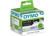 Papper, Fotopapper & Etiketter - DYMO LabelWriter etiketter | 36 mm × 89 mm | Rulle med 260 etiketter | Svart text på vit tejp - 1983172