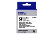 Papper, Fotopapper & Etiketter - Epson LK-3WBW Label Cartridge Strong Adhesive Black/White 9mm (9m) - C53S653007