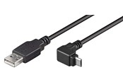 USB-kabel - Pro USB- A <-> Micro USB-B Angled - Black - 1.8m - 4040849953439