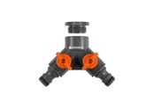 Trädgårdsvattning - Gardena 2-vägskran med adapter 1/2"-3/4" - 0936-20